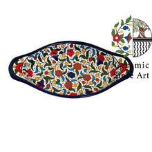Load image into Gallery viewer, Felucca Ceramic Serving Plate | Multi Colored | Navy | Handcrafted Hand Painted | Oval Ceramic Plate | Hebron Ceramic Art
