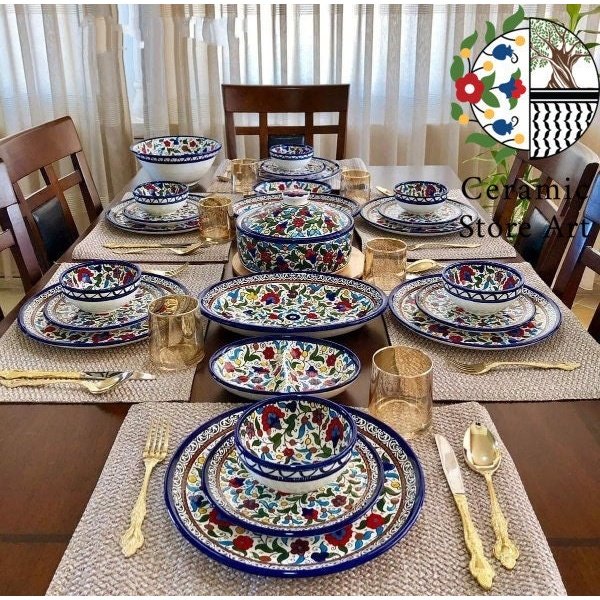 King's Set Tableware Ceramic 24 Items Traditional Serving Ceramic Set