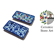 Load image into Gallery viewer, Ceramic Rectangular 2 section Plate for Salt &amp; Pepper/ Sauce
