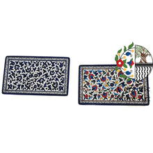 Load image into Gallery viewer, Ceramic Rectangular Dish Plate | Handmade Hand painted Ceramic | Multi Colored Floral | Blue and white | Palestinian Product Hebron Ceramic
