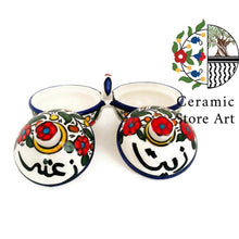Load image into Gallery viewer, Ceramic Bowls Zeit&amp;Zaatar , Yogurt, Cheese and Olives Set
