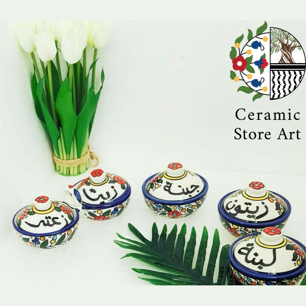 Ceramic Bowls Zeit&Zaatar , Yogurt, Cheese and Olives Set