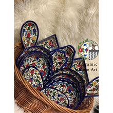 Load image into Gallery viewer, Palestinian Handmade Hand-Painted High Quality Tableware Ceramic Set of 15 Items | Multicolored Floral  | Ceramic Tableware Set | Colorful
