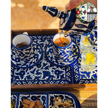 Load image into Gallery viewer, Coffee Serving Set with Tray Drinkware Ceramic Set | Handmade handcrafted Ceramic Serving Set | Hebron Ceramic | Multicolored floral
